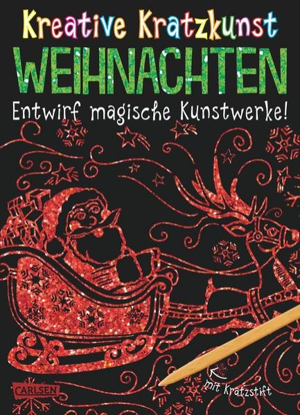 Bild zu Kreative Kratzkunst: Weihnachten: Set mit 10 Kratzbildern, Anleitungsbuch und Holzstift