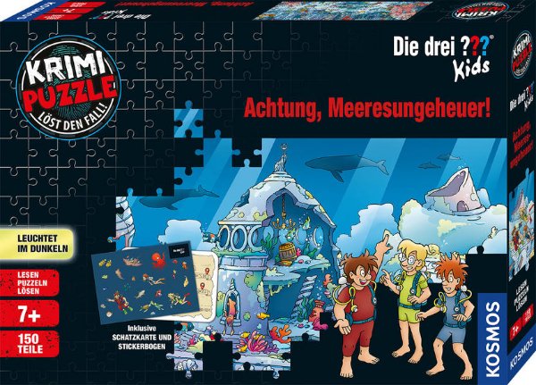 Bild zu Krimi-Puzzle: Die drei ??? Kids 150 Teile - Achtung, Meeresungeheuer!