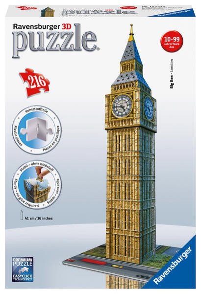 Bild zu Ravensburger 3D Puzzle 12554 - Big Ben - Der weltbekannte Uhrenturm aus London, offiziell seit 2012 Elizabeth Tower genannt, als dreidimensionales Modell zum selber Puzzeln ab 8 Jahren