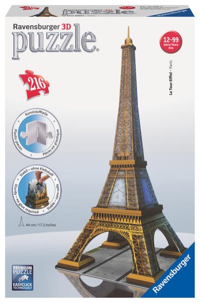 Bild zu Ravensburger 3D Puzzle 12556 - Eiffelturm - Das UNESCO Weltkultur Erbe und Wahrzeichen von Paris als dreidimensionales Modell für große und kleine Puzzlefans ab 10 Jahren