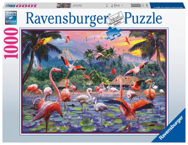 Bild zu Ravensburger Puzzle - Pinke Flamingos - 1000 Teile