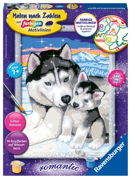 Bild zu Ravensburger CreArt 28479 - Husky Kuss - Malen nach Zahlen Hund für Kinder ab 7 Jahre