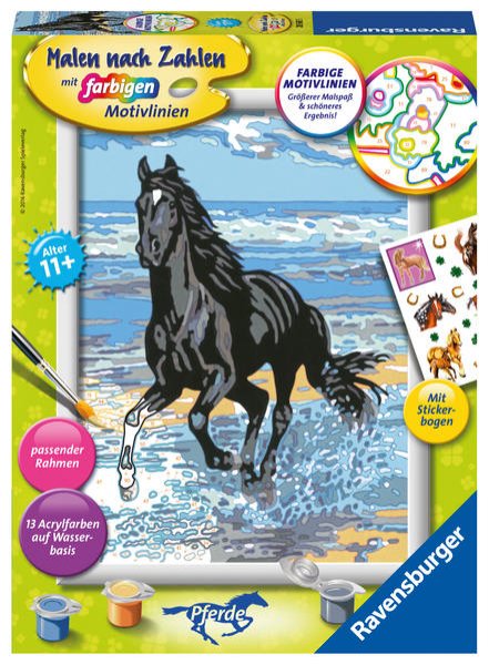 Bild zu Ravensburger CreArt 28565 - Pferd am Strand - Malen nach Zahlen Pferd für Kinder ab 11 Jahren