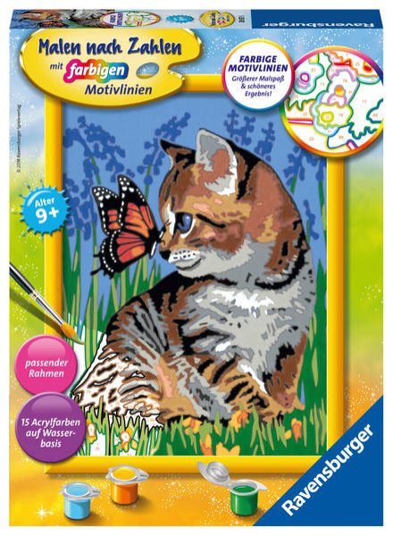 Bild zu Ravensburger CreArt 28651 - Katze mit Schmetterling - Malen nach Zahlen für Kinder ab 9 Jahre