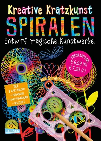 Bild zu Kreative Kratzkunst: Spiralen: Set mit 7 Kratztafeln, Spirograph, Anleitungsbuch und Holzstift