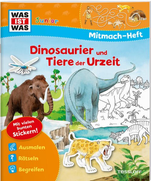 Bild zu WAS IST WAS Junior Mitmach-Heft Dinosaurier und Tiere der Urzeit