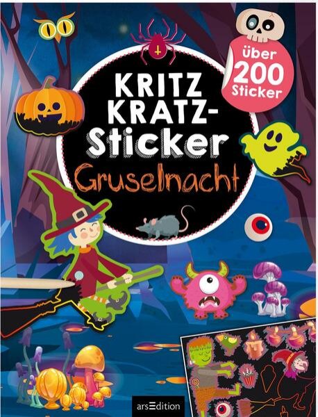 Bild zu Kritzkratz-Sticker - Gruselnacht