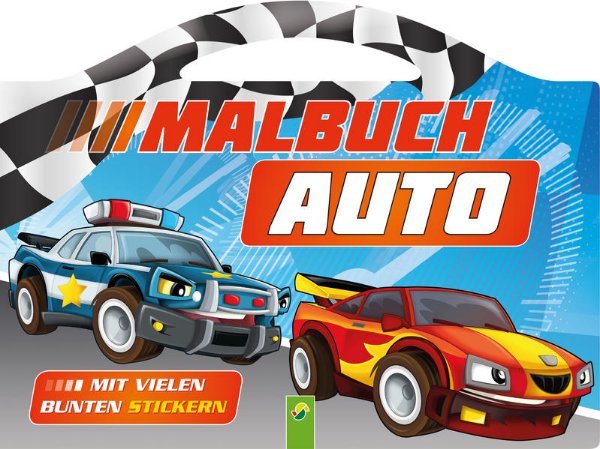 Bild zu Malbuch Auto mit vielen bunten Stickern