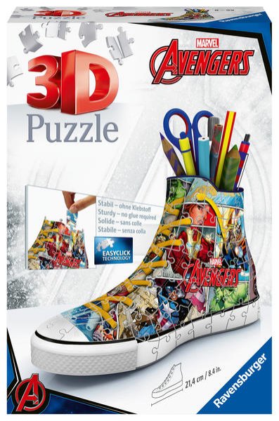 Bild zu Ravensburger 3D Puzzle 12113 - Sneaker Avengers - praktischer Stiftehalter mit vielen Marvel Comic Szenen der Helden um Iron Man und Captain America - für Erwachsene und Kinder ab 8 Jahren