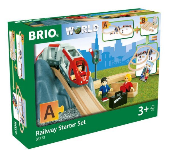 Bild zu BRIO World 33773 Eisenbahn Starter Set A - Die ideale erste Holzeisenbahn mit Tunnel und Figuren - Kleinkinderspielzeug empfohlen ab 3 Jahren