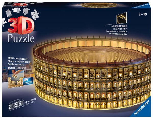 Bild zu Ravensburger 3D Puzzle 11148 - Kolosseum Night Edition - leuchtet im Dunkeln - das weltberühmte Wahrzeichen aus dem antiken Rom - dreidimensionales Modell für große und kleine Puzzlefans ab 8 Jahren