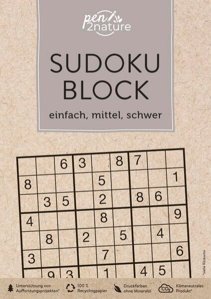 Bild zu Sudoku-Block: einfach, mittel, schwer. 192 Sudokus in 3 Schwierigkeitsstufen