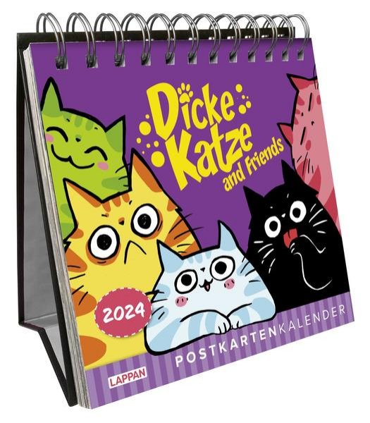 Bild zu Dicke Katze and Friends - Postkartenkalender 2024