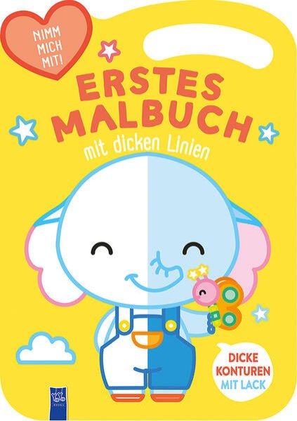 Bild zu Erstes Malbuch mit dicken Linien - Cover gelb (Elefant)