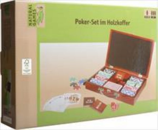 Bild von Pokerset in Holzkoffer mit 200 Chips