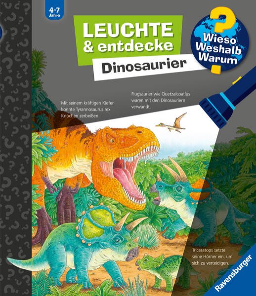 Bild zu Wieso? Weshalb? Warum? Leuchte und entdecke: Dinosaurier (Taschenlampen-Buch mit Folien und Klappen)