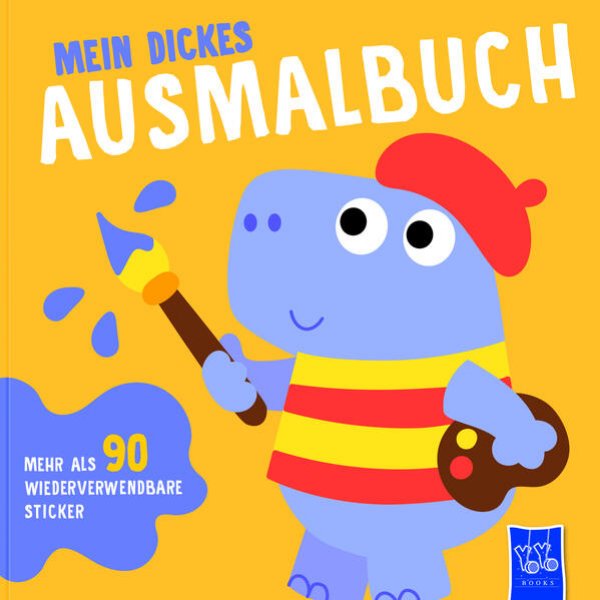 Bild zu Mein dickes Ausmalbuch (Cover gelb - Nilpferd)