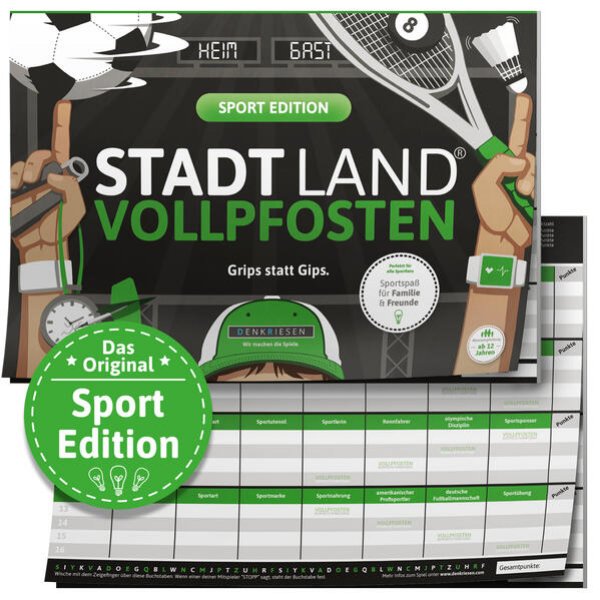 Bild zu STADT LAND VOLLPFOSTEN® - SPORT EDITION "Grips statt Gips." STADT LAND FLUSS SPIELBLOCK