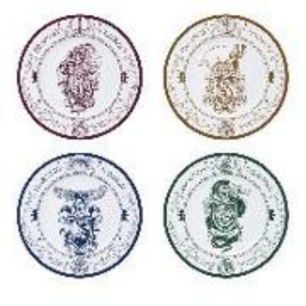 Bild von HARRY POTTER Set of 4 Plates Hogwarts Houses