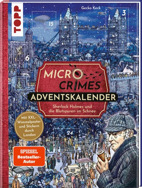 Bild zu Micro Crimes Adventskalender - Sherlock Holmes und die Blutspuren im Schnee. Mit XXL-Wimmelposter und Stickern durch London