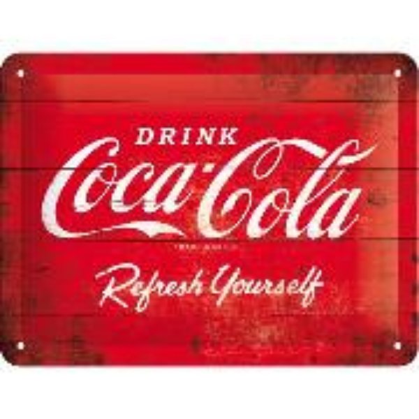 Bild von Blechschild. Coca-Cola / Logo Red Refresh Yourself