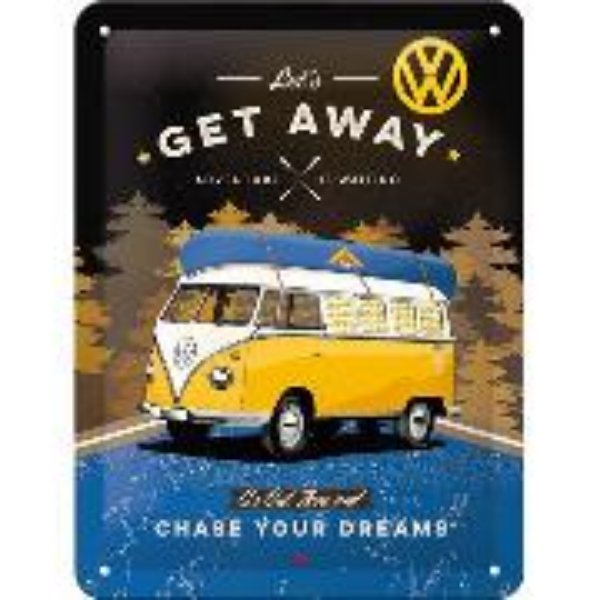 Bild von Blechschild. Volkswagen / VW Bulli - Let's Get Away Night