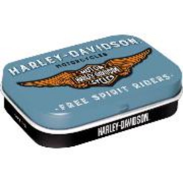 Bild von Pillendose. Harley-Davidson / Logo Blue