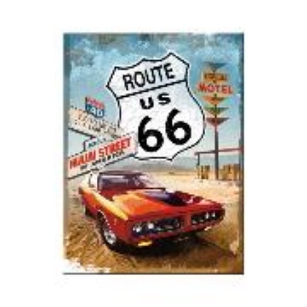 Bild von Magnet. US Highways / Route 66 Red Car, US Highways