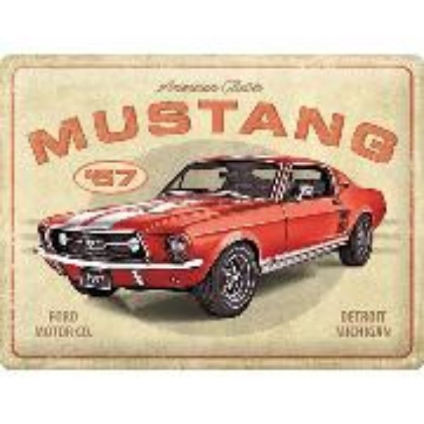 Bild von Blechschild. Ford / Mustang - GT 1967 Red