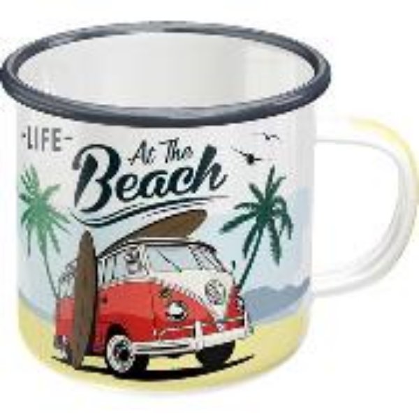 Bild von Emaille-Becher. Volkswagen / VW Bulli - Beach