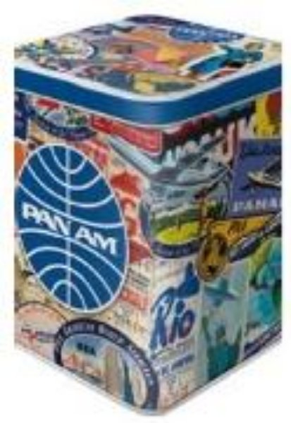 Bild von Teedose. Pan Am - Travel Collage