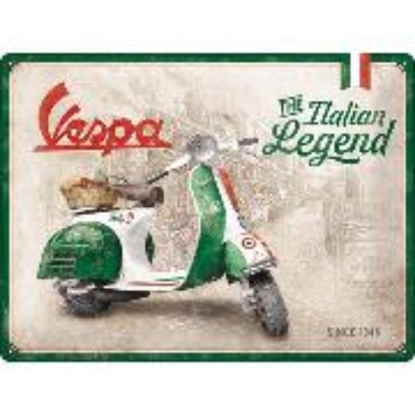 Bild von Blechschild. Vespa / Italian Legend