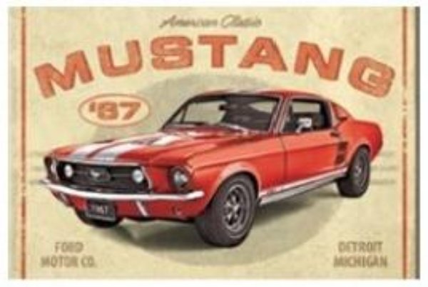 Bild von Magnet. Ford / Ford Mustang GT 1967 Red