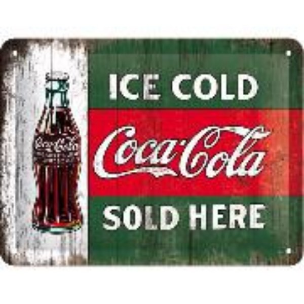 Bild von Blechschild. Coca-Cola / Ice Cold Sold Here