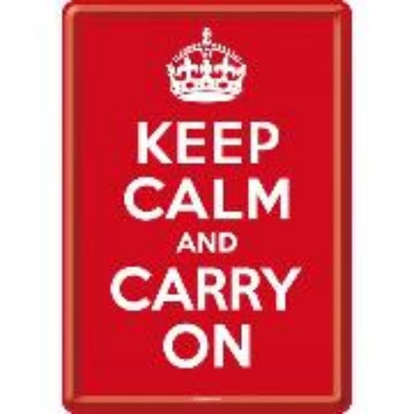 Bild von Blechpostkarten. Achtung / Keep Calm and Carry On