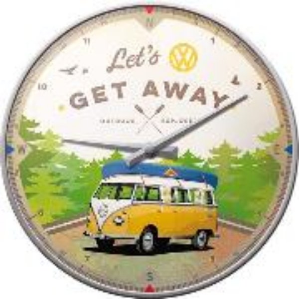 Bild von Wanduhr. Volkswagen / VW Bulli / Let's Get Away / Ø 31.0 cm