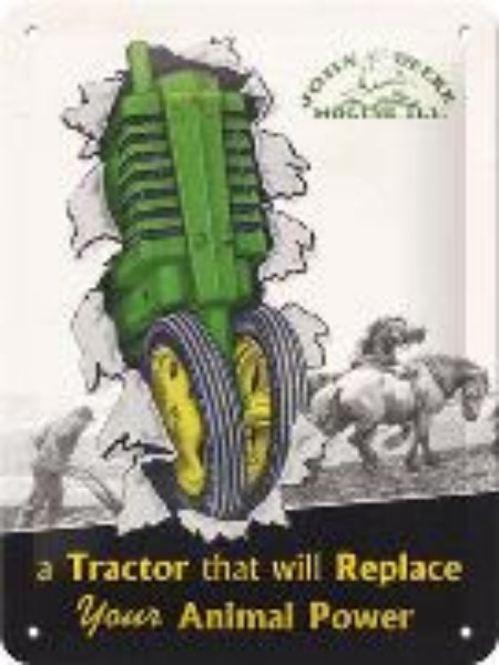 Bild von Blechschild. John Deere / Tractor & Animal Power