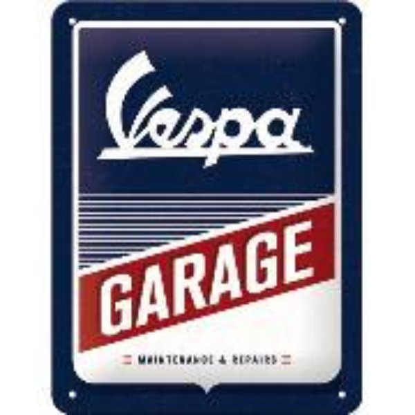 Bild von Blechschild. Vespa / Garage