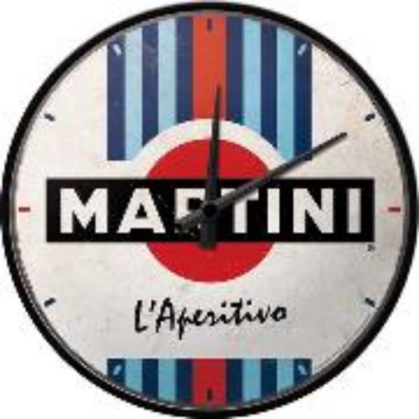 Bild von Wanduhr. Martini / L'Aperitivo Racing Stripes / Ø 31.0 cm