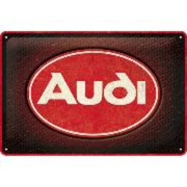 Bild von Blechschild. Audi / Logo Red Shine