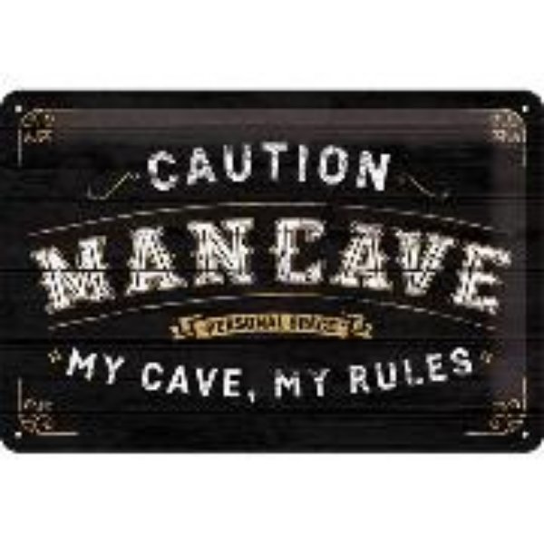 Bild von Blechschild. Achtung / Man Cave