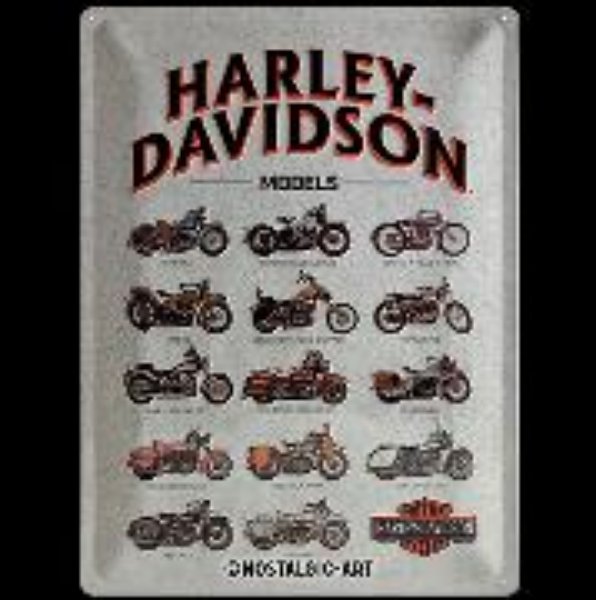 Bild von Blechschild. Harley-Davidson / Model Chart