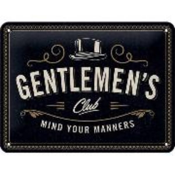 Bild von Blechschild. Achtung / Gentlemen's Club