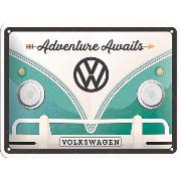 Bild von Blechschild. Volkswagen / VW Bulli - Adventure Awaits