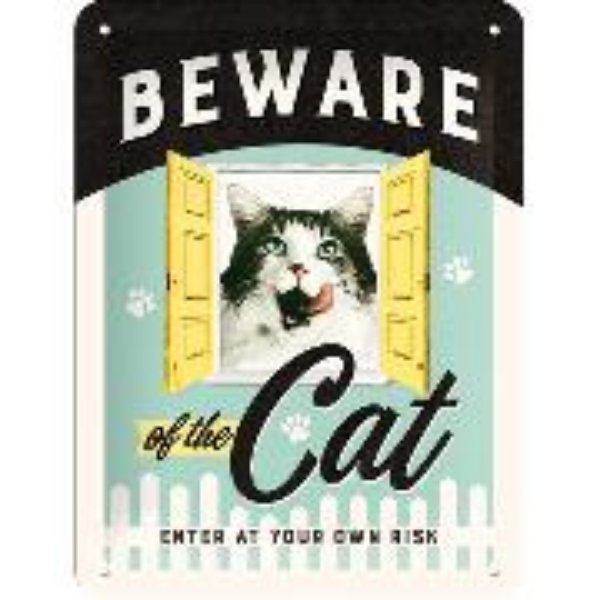 Bild von Blechschild. Animal Club / Beware of the Cat