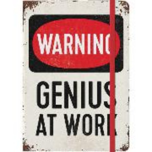 Bild von Notizbuch. Achtung / warning, genius at work / A5