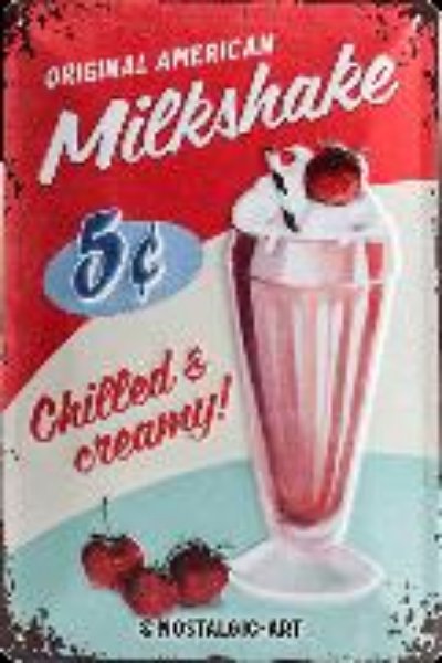 Bild von Blechschild. USA / Milkshake