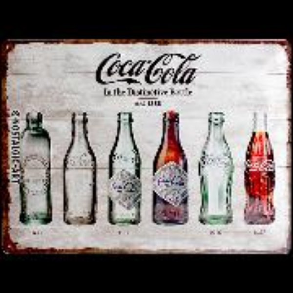 Bild von Blechschild. Coca-Cola / Bottle Timeline