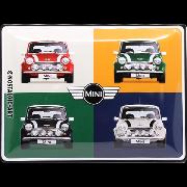 Bild von Blechschild. Mini / 4 Cars Pop Art, Mini