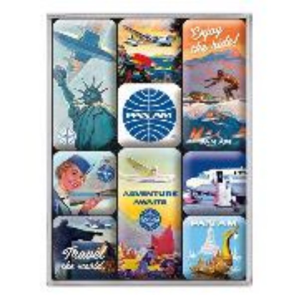 Bild von Magnet Set. Pan Am / Travel TheWorld Posters